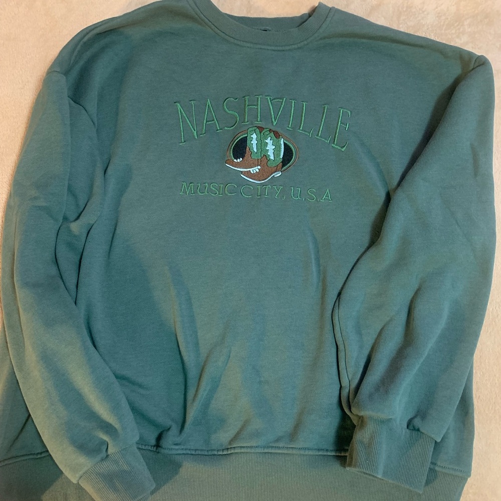 Nashville Music City USA Green Sweater